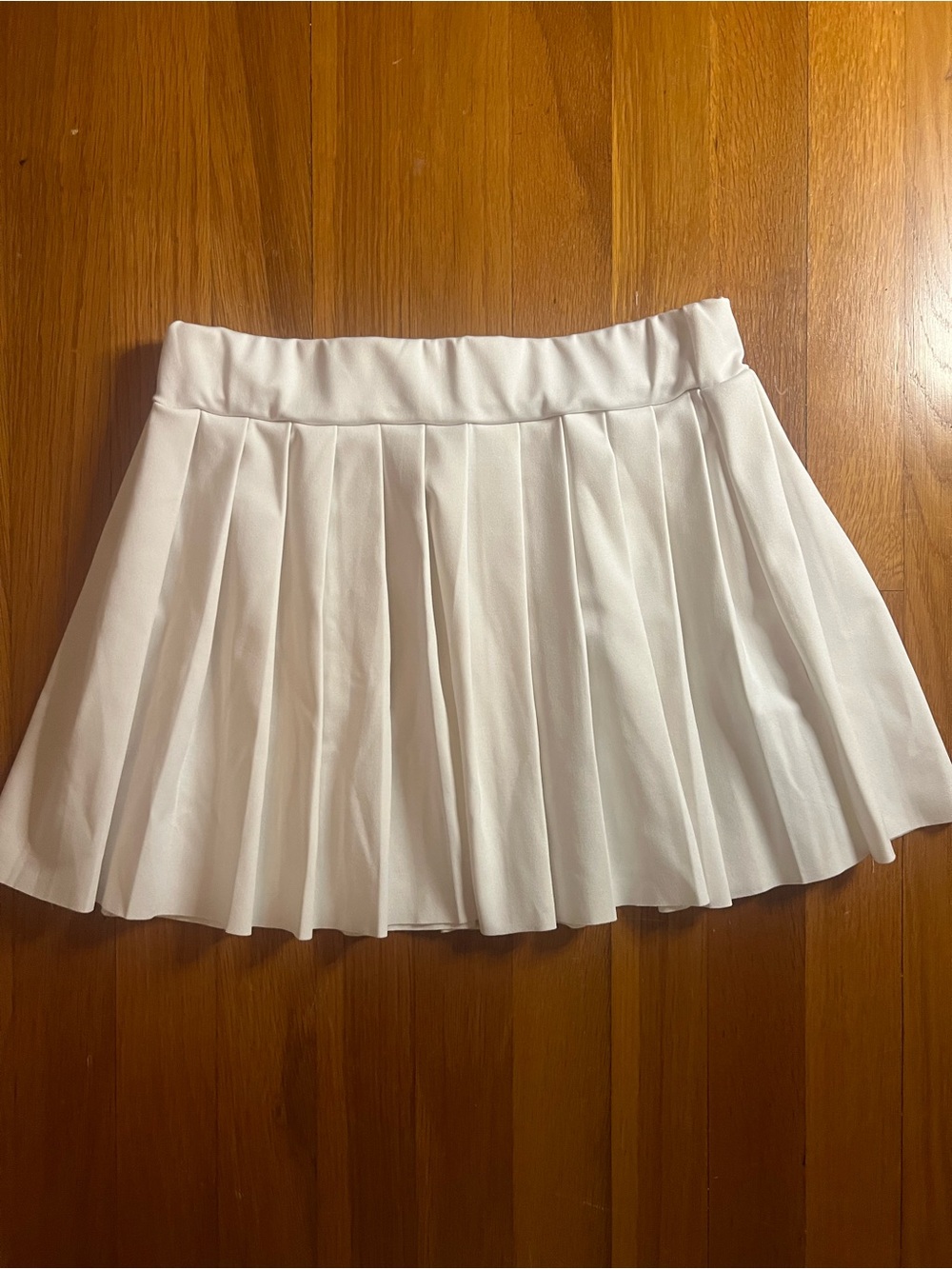 White Pleated Mini Skirt